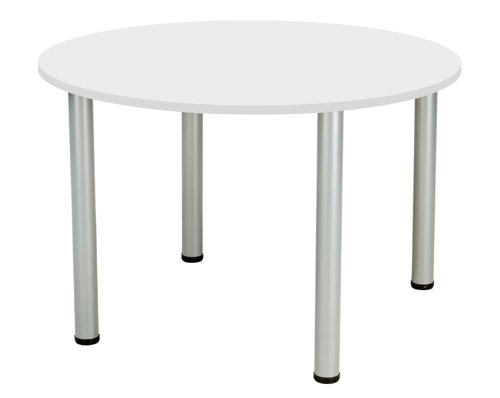 One Fraction Plus Circular Meeting Table (FSC) 1000mm White/Silver