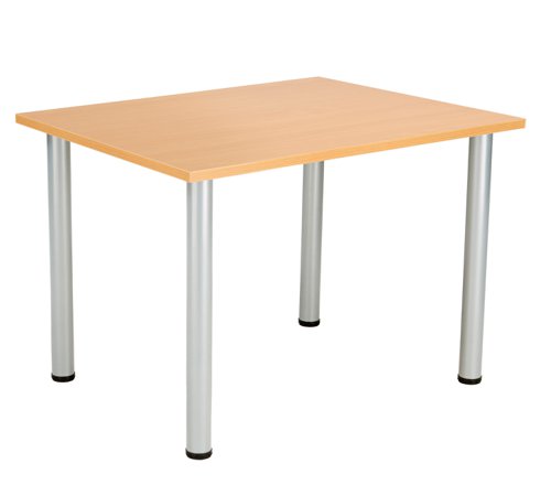 One Fraction Plus Rectangular Meeting Table (FSC) 1200X800 Beech/Silver