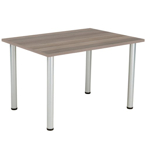 One Fraction Plus Rectangular Meeting Table (FSC) 1200X800 Grey Oak/Silver