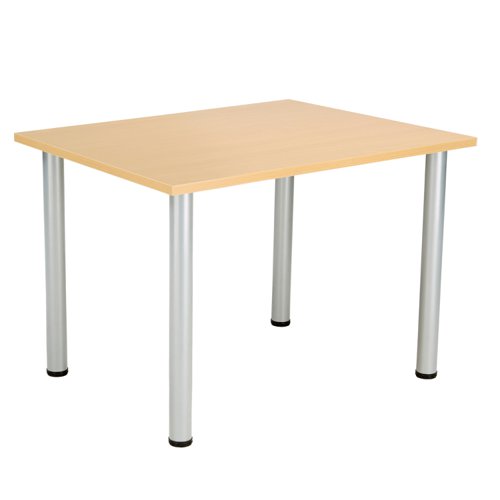 One Fraction Plus Rectangular Meeting Table (FSC) 1200X800 Nova Oak/Silver