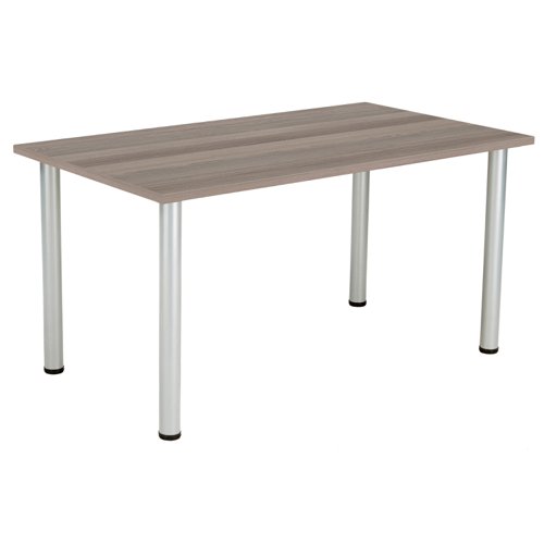 One Fraction Plus Rectangular Meeting Table (FSC) 1400X800 Grey Oak/Silver