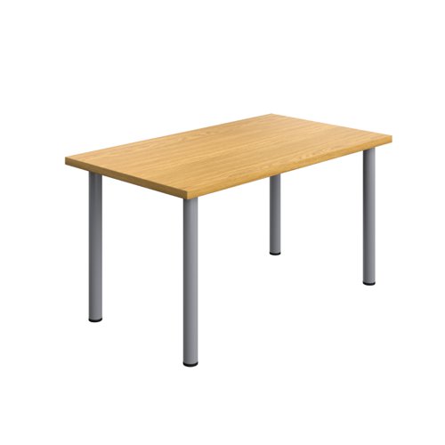 One Fraction Plus Rectangular Meeting Table 1400X800 Nova Oak/Silver