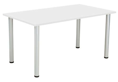 One Fraction Plus Rectangular Meeting Table 1400X800 White/Silver