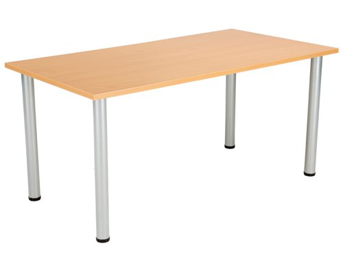 One Fraction Plus Rectangular Meeting Table (FSC) 1600X800 Beech/Silver