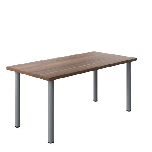 One Fraction Plus Rectangular Meeting Table (FSC) 1600X800 Dark Walnut/Silver