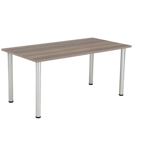 One Fraction Plus Rectangular Meeting Table (FSC) 1600X800 Grey Oak/Silver