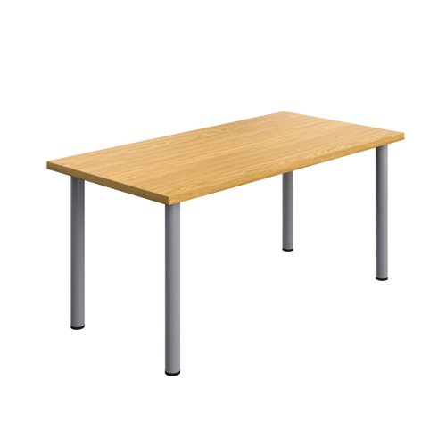 One Fraction Plus Rectangular Meeting Table 1600X800 Nova Oak/Silver