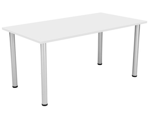 One Fraction Plus Rectangular Meeting Table 1600X800 White/Silver