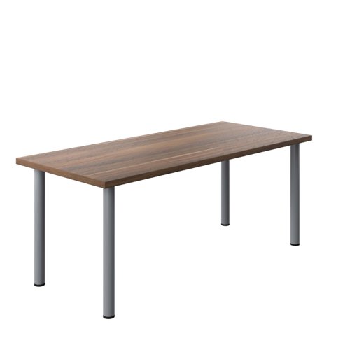 One Fraction Plus Rectangular Meeting Table (FSC) 1800X800 Dark Walnut/Silver