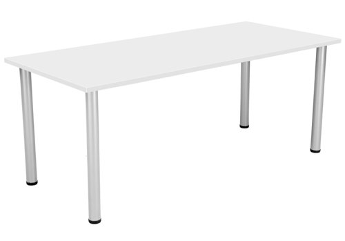 One Fraction Plus Rectangular Meeting Table 1800X800 White/Silver