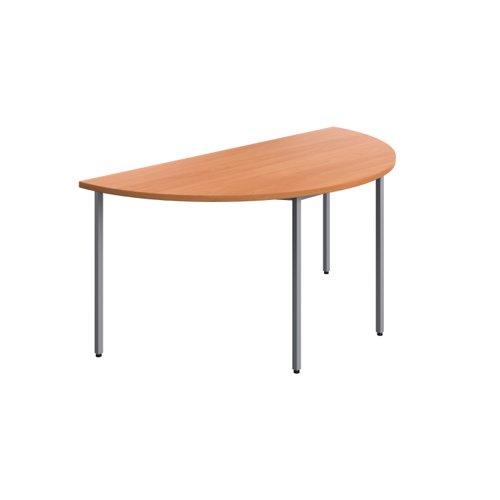 Semicircular Multipurpose Table 1600 X 800 Beech/Silver