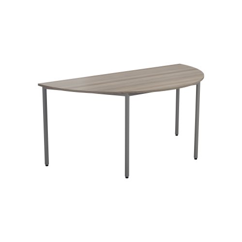 Semicircular Multipurpose Table 1600 X 800 Grey Oak/Silver