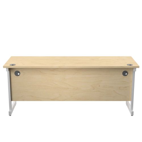 1800X600 Single Upright Rectangular Desk Maple-White