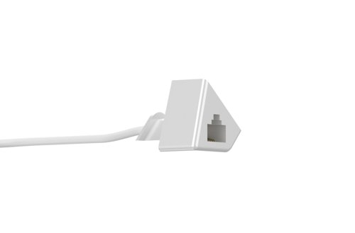 On Desk Power Module Add-On RJ45 Cat 6 Ethernet 1M White