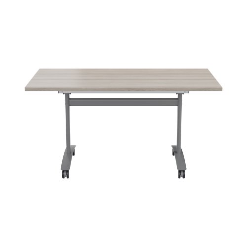 One Rectangular Tilting Table (FSC) 1200 X 700 Grey Oak/Silver