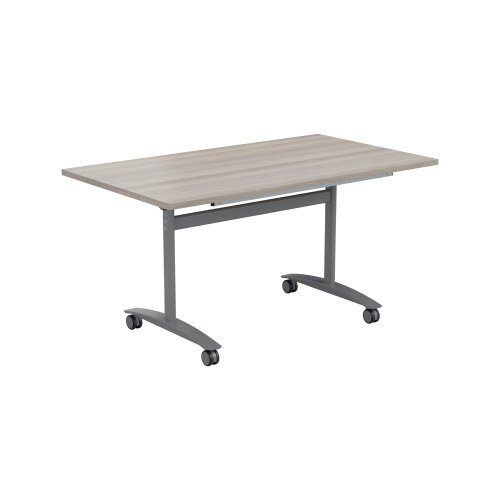 One Rectangular Tilting Table 1200 X 700 Grey Oak/Silver