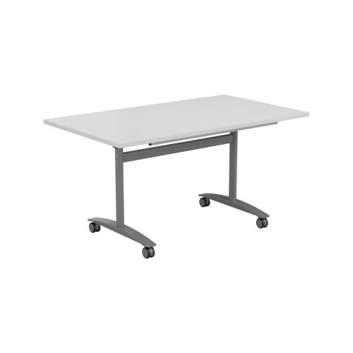 One Rectangular Tilting Table 1200 X 700 White/Silver