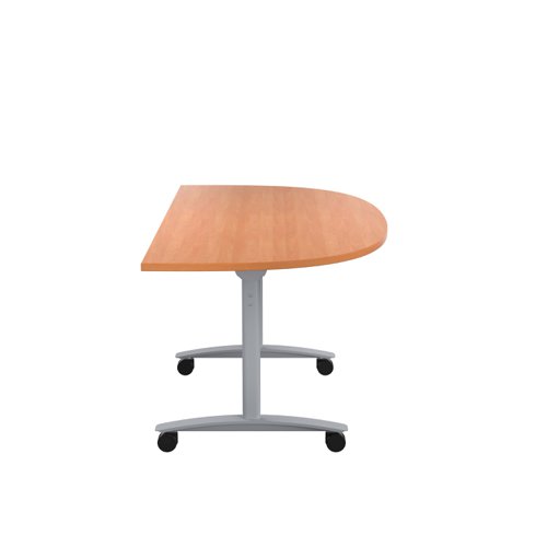 One D-End Tilting Table (FSC) 1600 X 800 Beech/Silver
