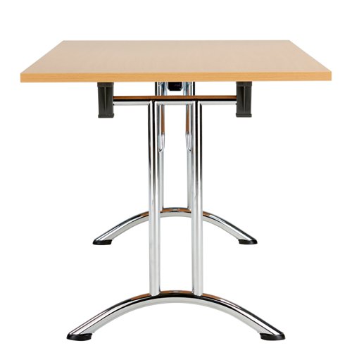 OUFT1270CRBE2 | The One Union Rectangular Folding Table is the perfect solution for anyone who needs a versatile table that can be easily moved and adjusted to fit their needs. This rectangular shaped tilting table features manual adjustment thumb wheels that allow you to tilt the top to the perfect angle for your needs. The table is also mobile, making it easy to move around any space. When not in use, it can be nested away for space-saving convenience. This makes it ideal for multi-functional rooms where space is at a premium. Additionally, the table has sturdy, secure feet that provide stability and support during use. Whether you need a table for work, play, or anything in between, the One Union Rectangular Folding Table is the perfect choice.