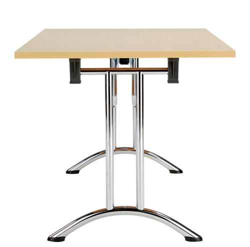 OUFT1270CRNO | The One Union Rectangular Folding Table is the perfect solution for anyone who needs a versatile table that can be easily moved and adjusted to fit their needs. This rectangular shaped tilting table features manual adjustment thumb wheels that allow you to tilt the top to the perfect angle for your needs. The table is also mobile, making it easy to move around any space. When not in use, it can be nested away for space-saving convenience. This makes it ideal for multi-functional rooms where space is at a premium. Additionally, the table has sturdy, secure feet that provide stability and support during use. Whether you need a table for work, play, or anything in between, the One Union Rectangular Folding Table is the perfect choice.
