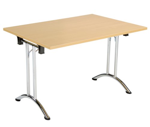 One Union Rectangular Folding Table : 1200 X 700 : Nova Oak/Chrome