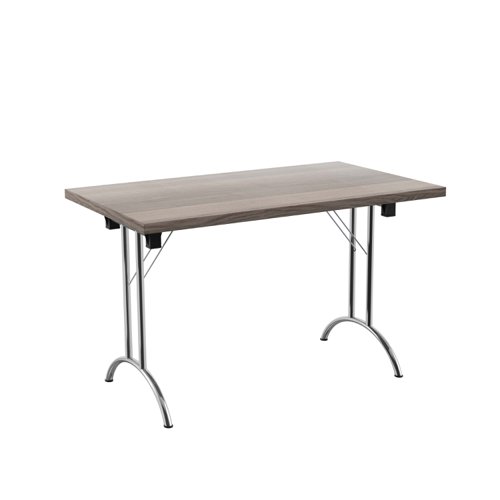 One Union Rectangular Folding Table 1200 X 700 Grey Oak/Silver