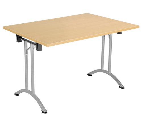 OUFT1270SVNO | The One Union Rectangular Folding Table is the perfect solution for anyone who needs a versatile table that can be easily moved and adjusted to fit their needs. This rectangular shaped tilting table features manual adjustment thumb wheels that allow you to tilt the top to the perfect angle for your needs. The table is also mobile, making it easy to move around any space. When not in use, it can be nested away for space-saving convenience. This makes it ideal for multi-functional rooms where space is at a premium. Additionally, the table has sturdy, secure feet that provide stability and support during use. Whether you need a table for work, play, or anything in between, the One Union Rectangular Folding Table is the perfect choice.
