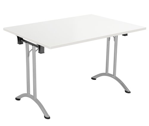 One Union Rectangular Folding Table 1200 X 700 White/Silver