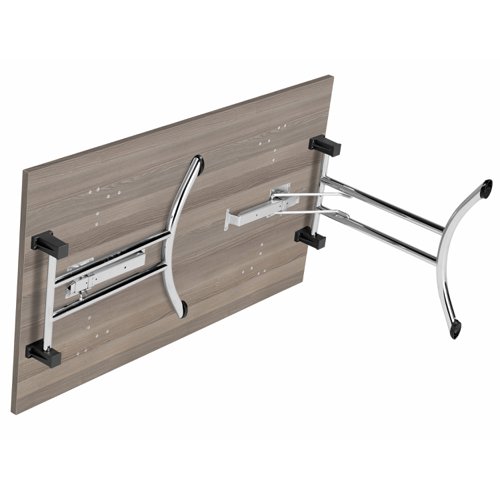 One Union Rectangular Folding Table (FSC) 1200 X 800 Grey Oak/Chrome