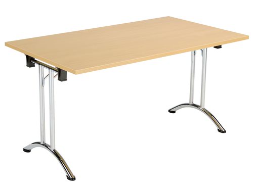 One Union Folding Table 1400 X 700 Chrome Frame Nova Oak Rectangular Top