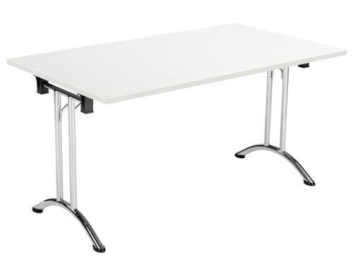 One Union Rectangular Folding Table 1400 X 700 White/Chrome