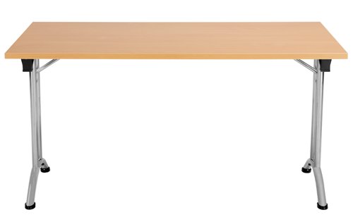 One Union Rectangular Folding Table (FSC) 1400 X 700 Beech/Silver