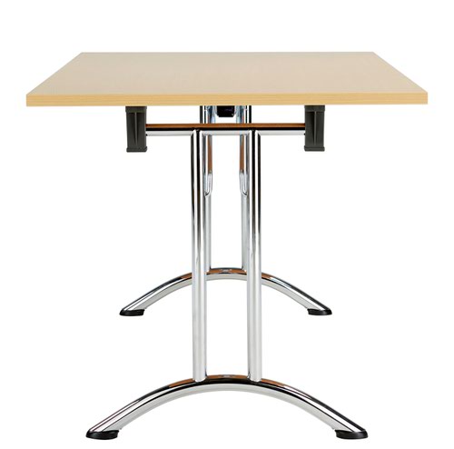 OUFT1480CRNO | The One Union Rectangular Folding Table is the perfect solution for anyone who needs a versatile table that can be easily moved and adjusted to fit their needs. This rectangular shaped tilting table features manual adjustment thumb wheels that allow you to tilt the top to the perfect angle for your needs. The table is also mobile, making it easy to move around any space. When not in use, it can be nested away for space-saving convenience. This makes it ideal for multi-functional rooms where space is at a premium. Additionally, the table has sturdy, secure feet that provide stability and support during use. Whether you need a table for work, play, or anything in between, the One Union Rectangular Folding Table is the perfect choice.