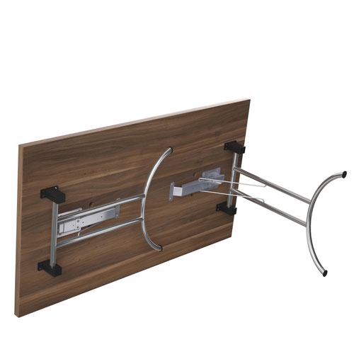 One Union Rectangular Folding Table (FSC) 1400 X 800 Dark Walnut/Silver