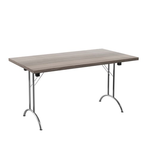 One Union Rectangular Folding Table 1400 X 800 Grey Oak/Silver