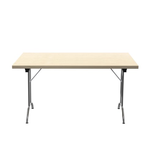 One Union Rectangular Folding Table (FSC) 1400 X 800 Maple/Silver