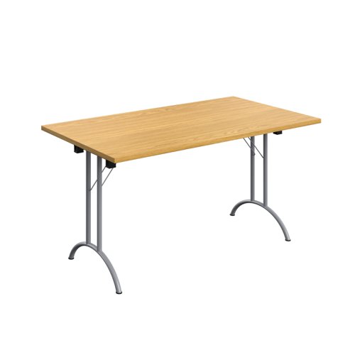 One Union Rectangular Folding Table 1400 X 800 Nova Oak/Silver