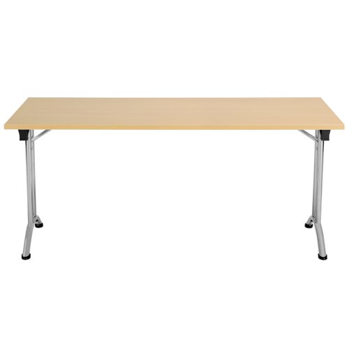 One Union Rectangular Folding Table (FSC) 1600 X 700 Nova Oak/Silver