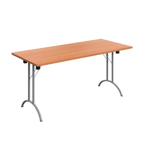 One Union Rectangular Folding Table 1600 X 700 Nova Oak/Silver