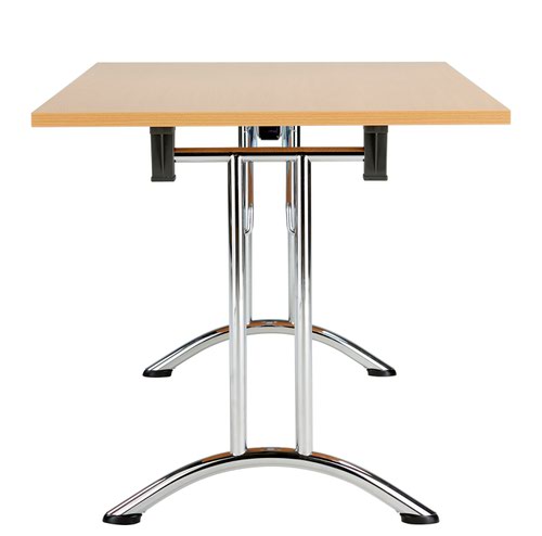 OUFT1680CRBE2 | The One Union Rectangular Folding Table is the perfect solution for anyone who needs a versatile table that can be easily moved and adjusted to fit their needs. This rectangular shaped tilting table features manual adjustment thumb wheels that allow you to tilt the top to the perfect angle for your needs. The table is also mobile, making it easy to move around any space. When not in use, it can be nested away for space-saving convenience. This makes it ideal for multi-functional rooms where space is at a premium. Additionally, the table has sturdy, secure feet that provide stability and support during use. Whether you need a table for work, play, or anything in between, the One Union Rectangular Folding Table is the perfect choice.