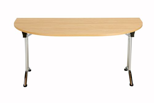 One Union D-End Folding Table 1600 X 800 Nova Oak/Chrome