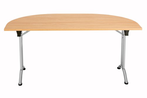 OUFT1680DENDSVBE2 | The One Union D-End Folding Table is a versatile piece of furniture that is perfect for multi-functional rooms where space is at a premium. The D-End shaped tilting table allows for easy adjustment with manual adjustment thumb wheels to tilt the top to the desired angle. The table is also mobile, thanks to the lockable castors, making it easy to move around as needed. When not in use, the table can be nested away for space saving. This table is ideal for use in offices, schools, or any space where flexibility and functionality are key. With its durable construction and sleek design, the One Union D-End Folding Table is a great investment for any space.
