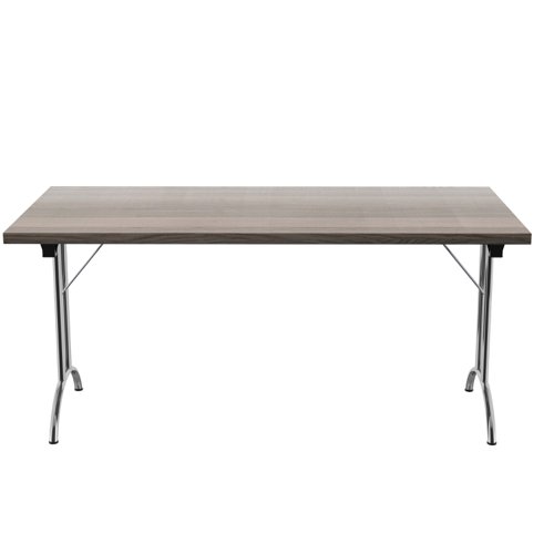 One Union Rectangular Folding Table (FSC) 1600 X 800 Grey Oak/Silver