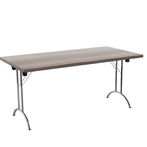 One Union Rectangular Folding Table 1600 X 800 Grey Oak/Silver