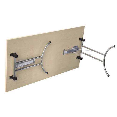 One Union Rectangular Folding Table (FSC) 1600 X 800 Maple/Silver