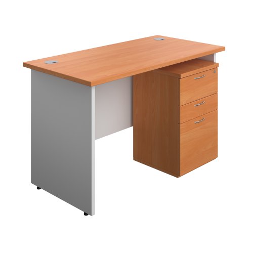 Panel Plus Rectangular Desk + 3 Drawer Under Desk Pedestal Bundle