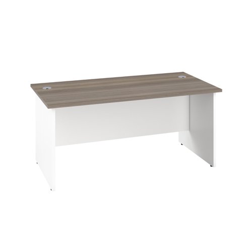 Panel Rectangular Desk: 600mm Deep 1200X600 Grey Oak/White