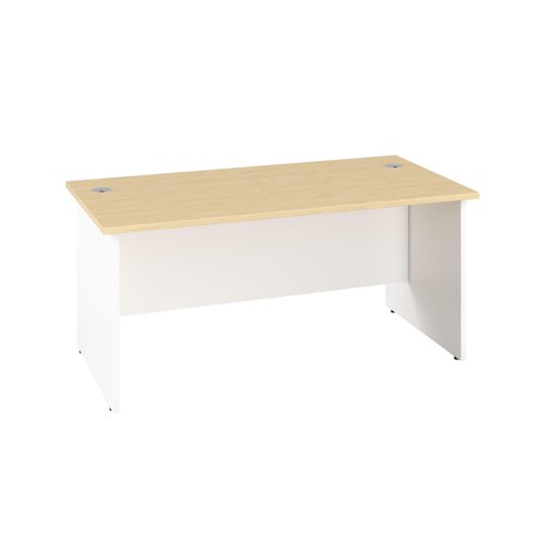 Panel Rectangular Desk: 600mm Deep 1200X600 Maple/White