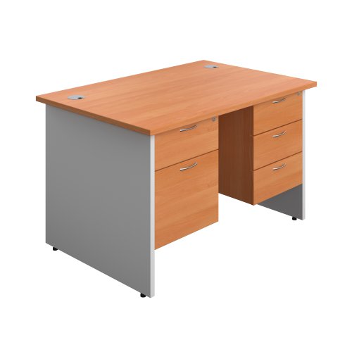 Panel Plus Rectangular Desk + 2 & 3 Drawer Fixed Pedestal Bundle