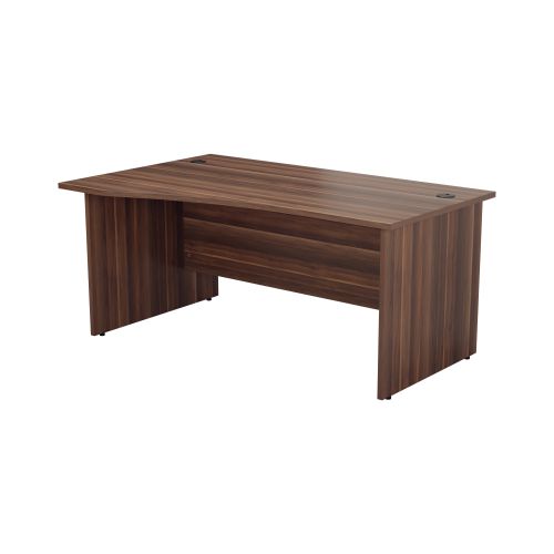 1400X1000 Panel Left Hand Wave Desk Dark Walnut